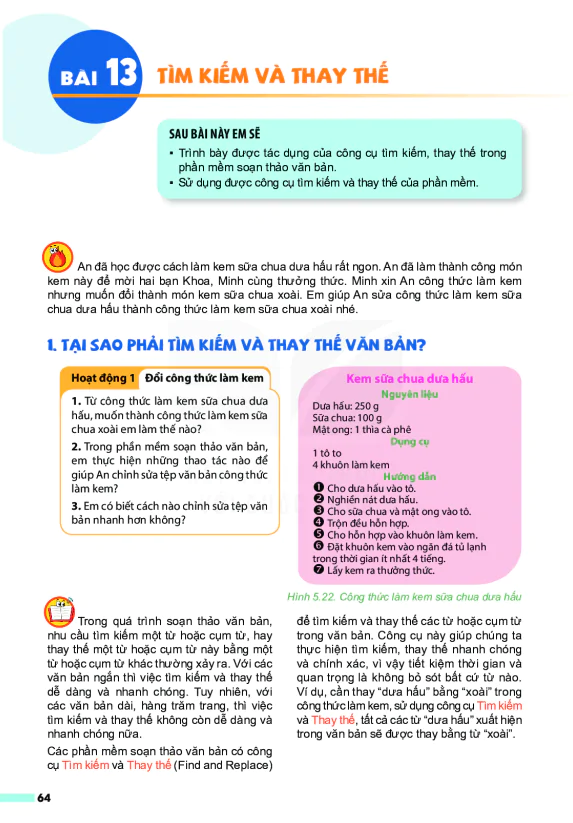 BÀI 13: TÌM KIẾM VÀ THAY THẾ