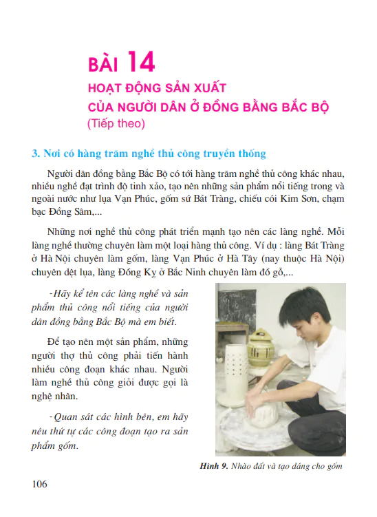 Bài 14: Hoạt động sản xuất của người dân ở đồng bằng Bắc Bộ (tiếp theo)