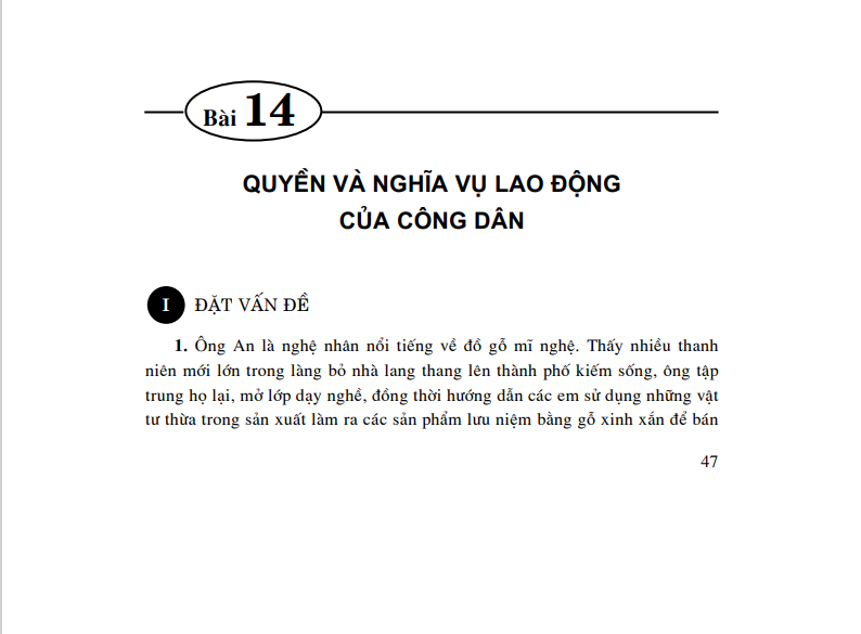 Bài 14: Quyền và nghĩa vụ lao động của công dân