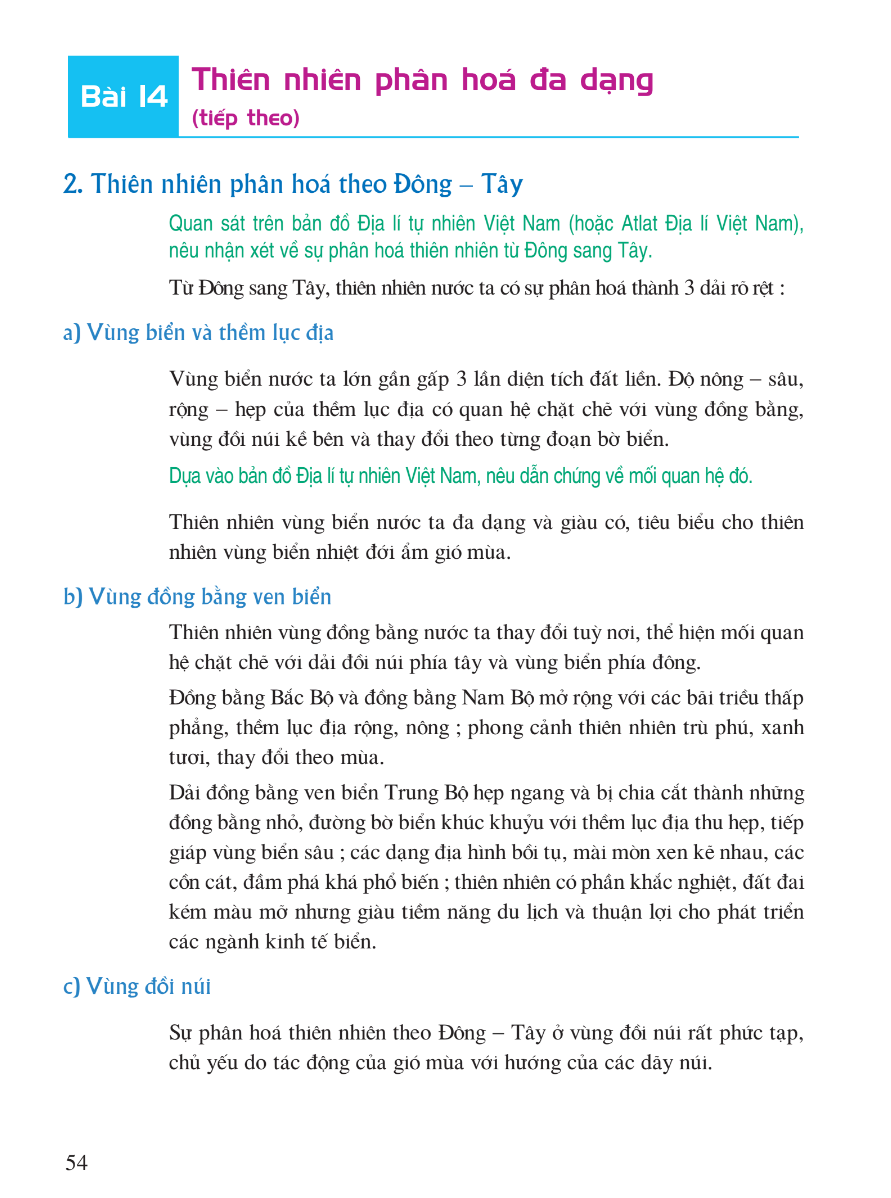 Bài 14: Thiên Nhiên Phân Hóa Đa Dạng (tiếp theo)