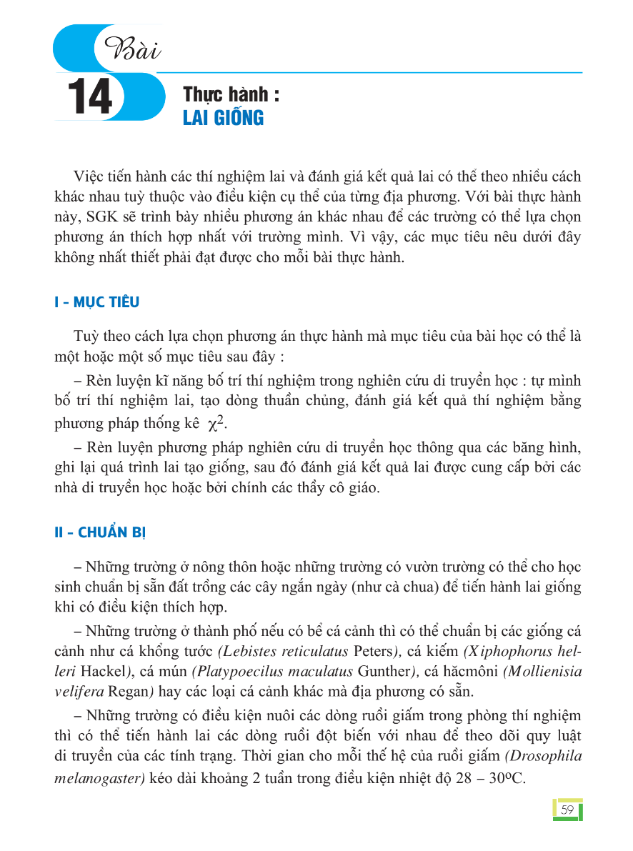 Bài 14: Thực Hành: Lai Giống