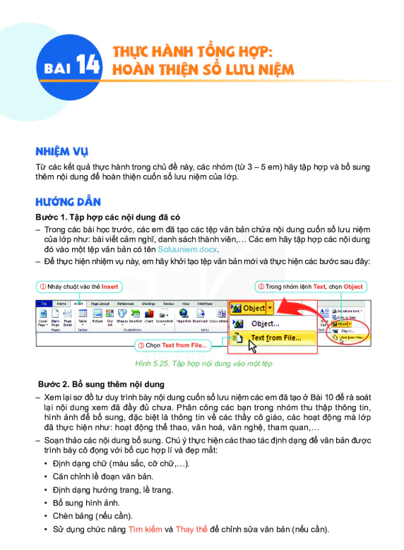 BÀI 14: THỰC HÀNH TỔNG HỢP: HOÀN THIỆN SỐ LƯU NIỆM