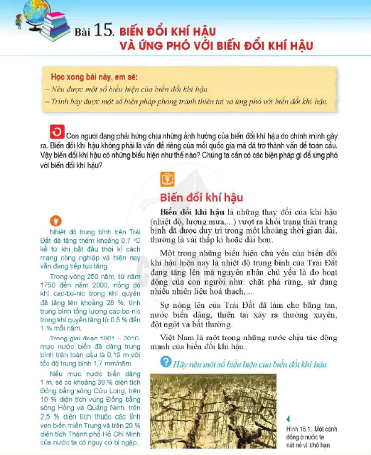Bài 15. Biến đổi khí hậu và ứng phó với biến đối khí hậu