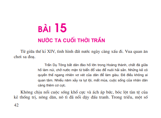 Bài 15: Nước ta cuối thời Trần