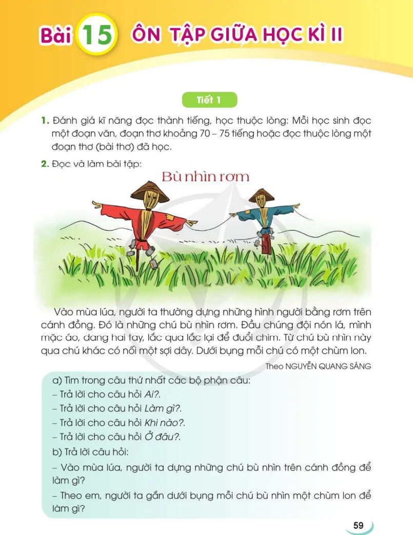 Bài 15: Ôn Tập Giữa Học Kì II
