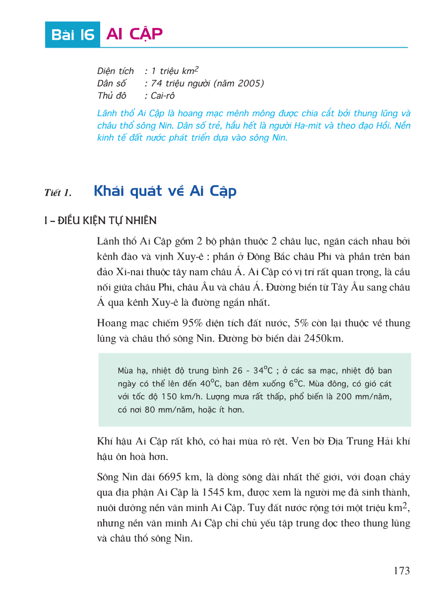 Bài 16: Ai Cập