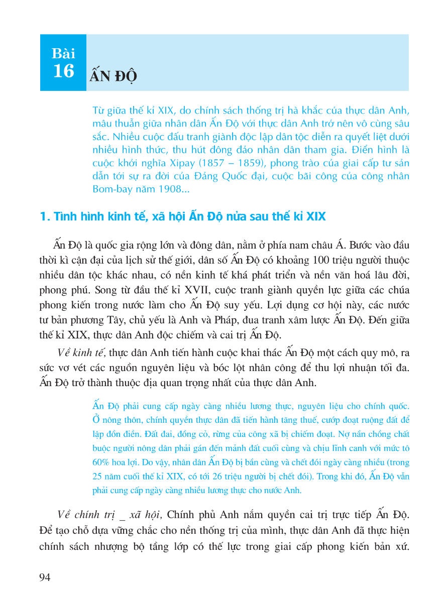 Bài 16: Ấn Độ