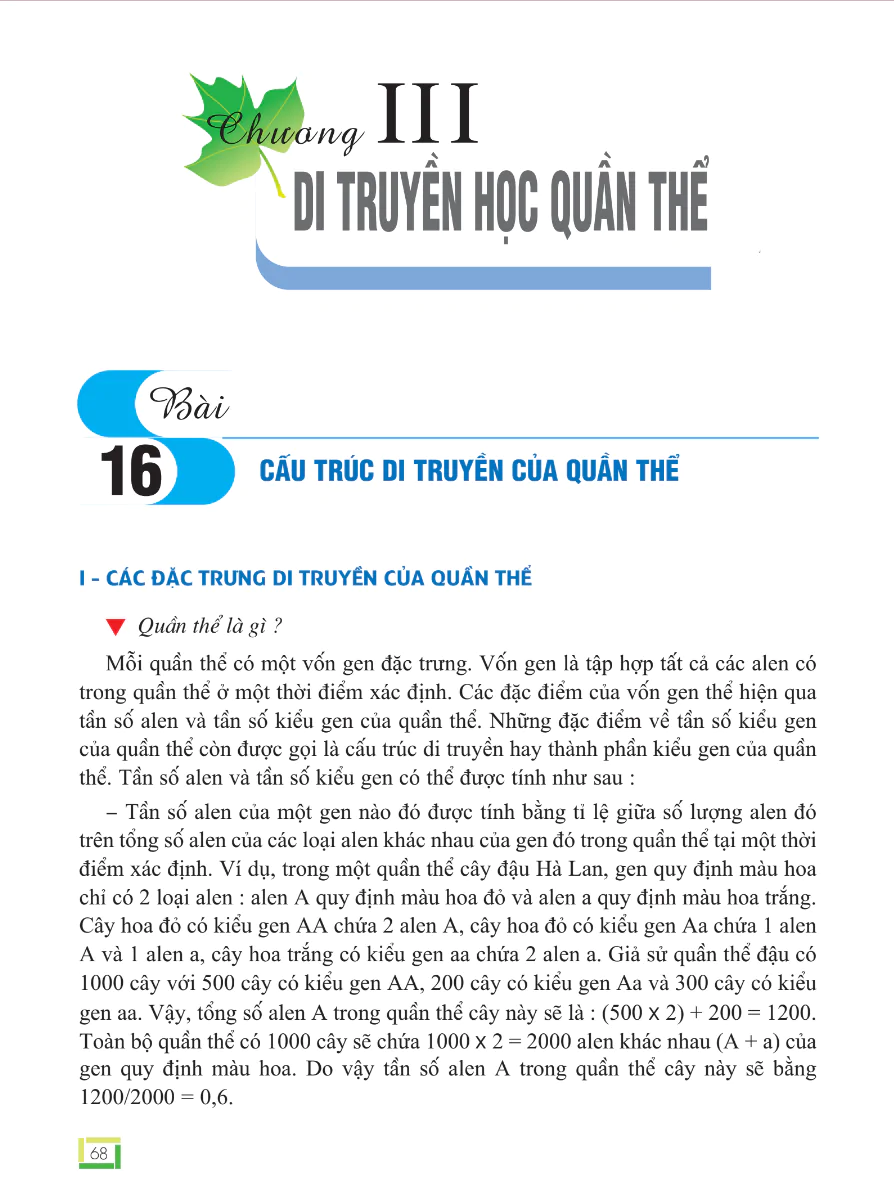 Bài 16: Cấu Trúc Di Truyền Của Quần Thể