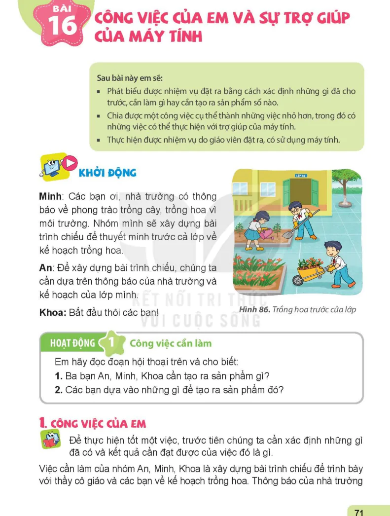 Bài 16: Công Việc Của Em Và Sự Trợ Giúp Của Máy Tính