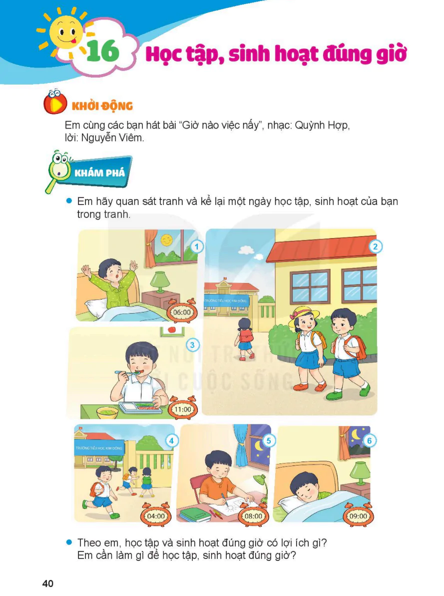 Bài 16: Học Tập, Sinh Hoạt Đúng Giờ
