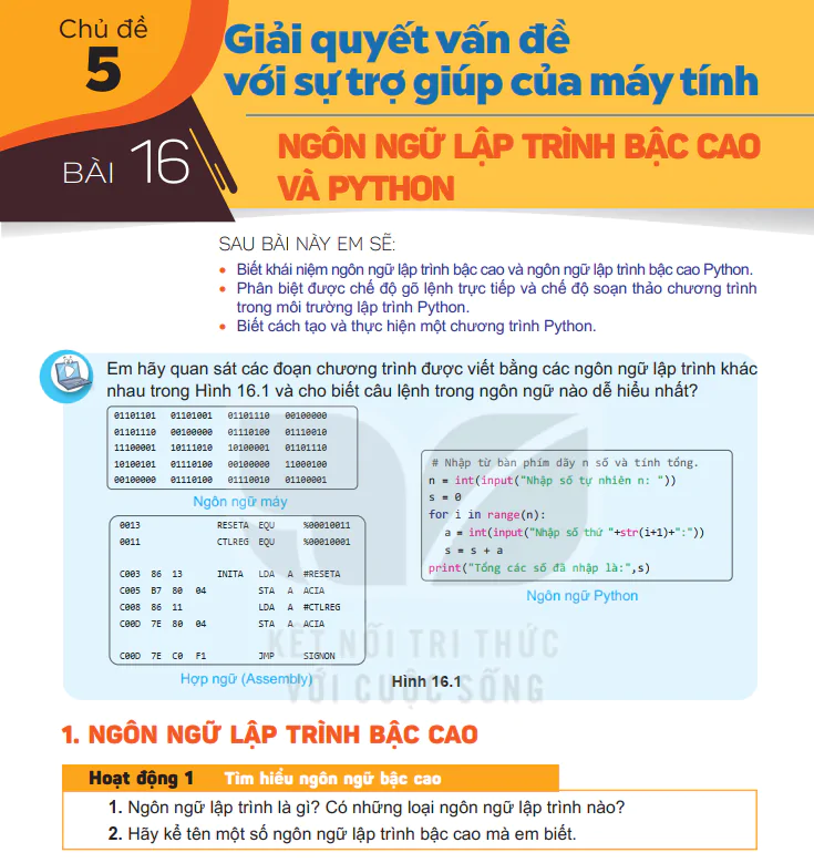 Bài 16: Ngôn Ngữ Lập Trình Bậc Cao Và Python