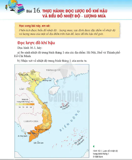 Bài 16. Thực hành đọc lược đồ khí hậu và biểu đồ nhiệt độ - lượng mưa