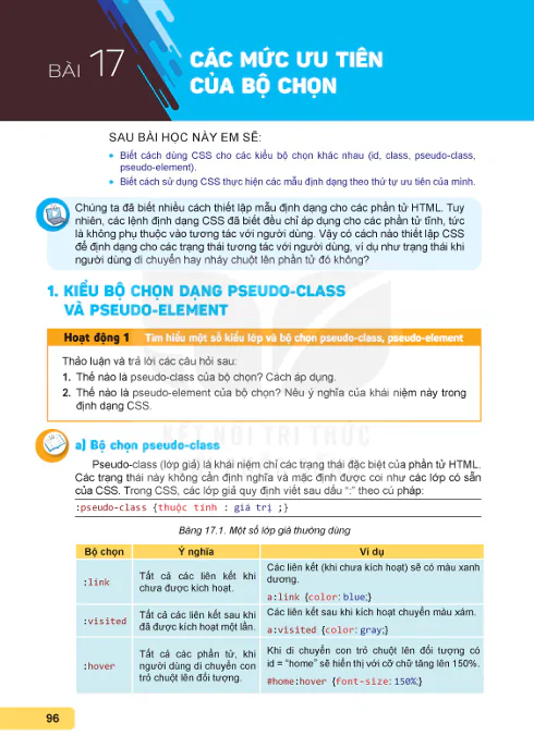 BÀI 17: CÁC MỨC ƯU TIÊN CỦA BỘ CHỌN