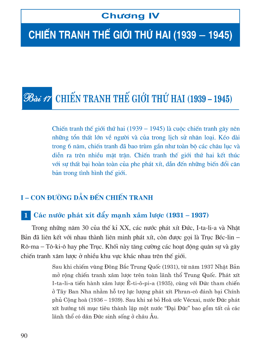 Bài 17: Chiến Tranh Thế Giới Thứ Hai (1939 - 1945)