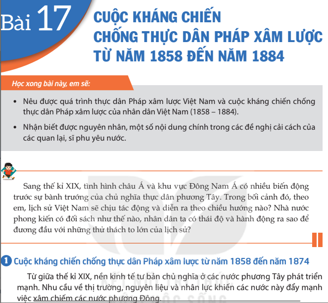 Bài 17: Cuộc kháng chiến chống Thực dân Pháp xâm lược từ năm 1858 đến năm 1884