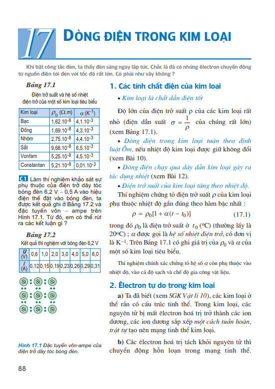 Bài 17: Dòng điện trong kim loại