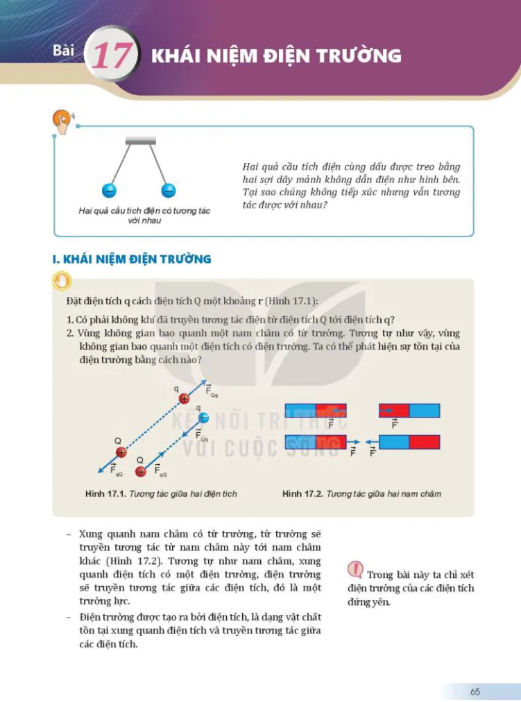 Bài 17: Khái niệm điện trường