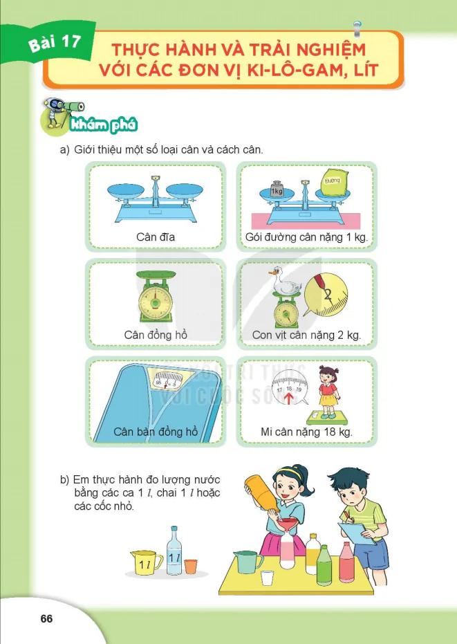 Bài 17: Thực Hành Và Trải Nghiệm Với Các Đơn Vị Ki-lô-gam, Lít