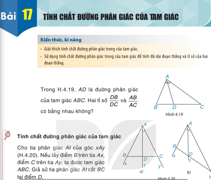 Bài 17: Tính chất đường phân giác của tam giác
