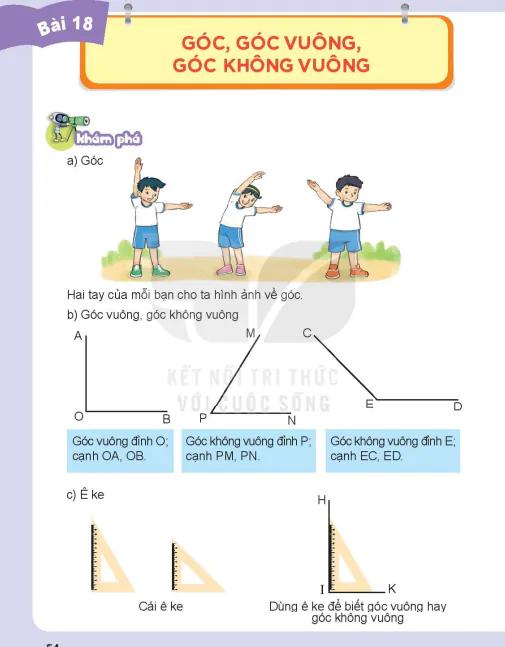 Bài 18: Góc, góc vuông, góc không vuông
