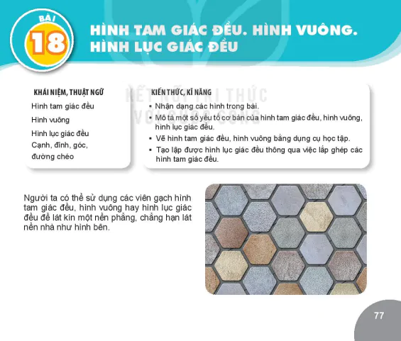 BÀI 18: HÌNH TAM GIÁC ĐỀU. HÌNH VUÔNG. HÌNH LỤC GIÁC ĐỀU