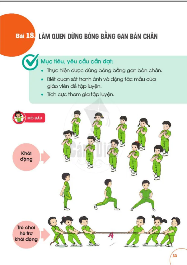 BÀI 18: LÀM QUEN DỪNG BÓNG BẰNG GAN BÀN CHÂN