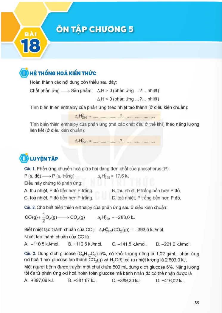 Bài 18: Ôn tập chương 5