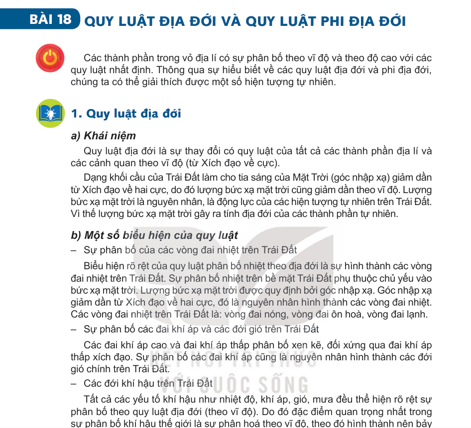 Bài 18: Quy Luật Địa Đới Và Quy Luật Phi Địa Đời