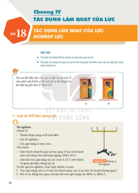 Bài 18 : Tác dụng làm quay của lực. Moment lực