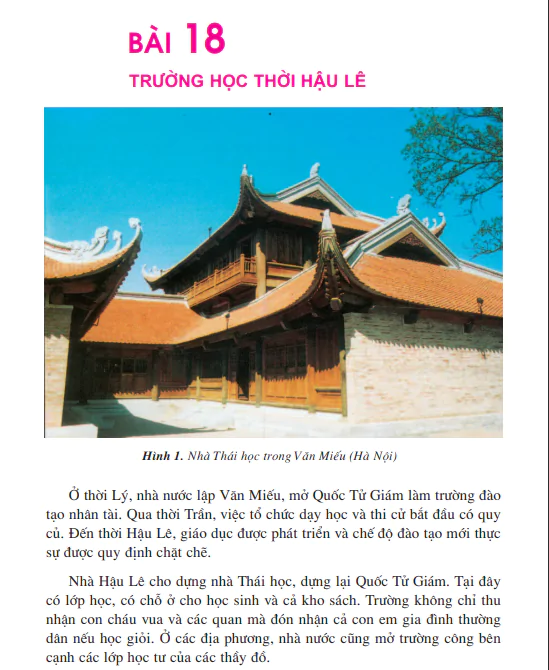 Bài 18: Trường học thời Hậu Lê