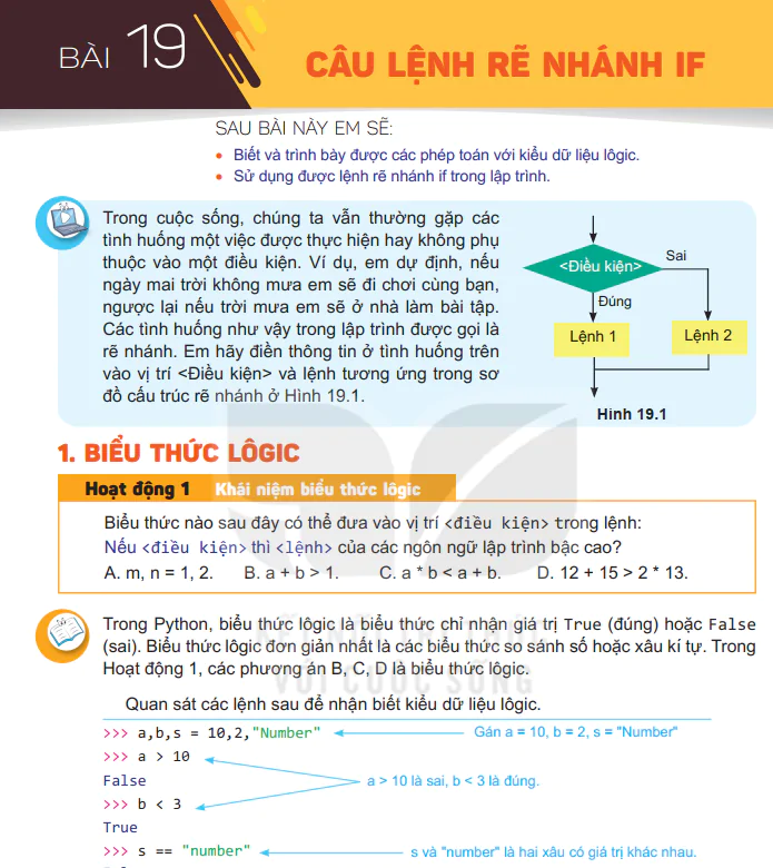 Bài 19: Câu Lệnh Rẽ Nhánh IF