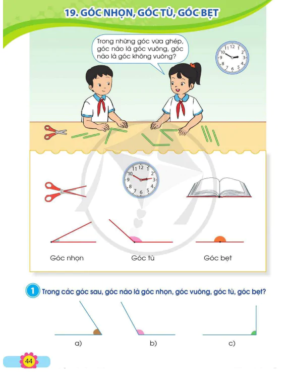 Bài 19: Góc Nhọn, Góc Tù, Góc Bẹt