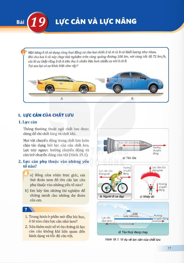Bài 19: Lực cản và lực nâng