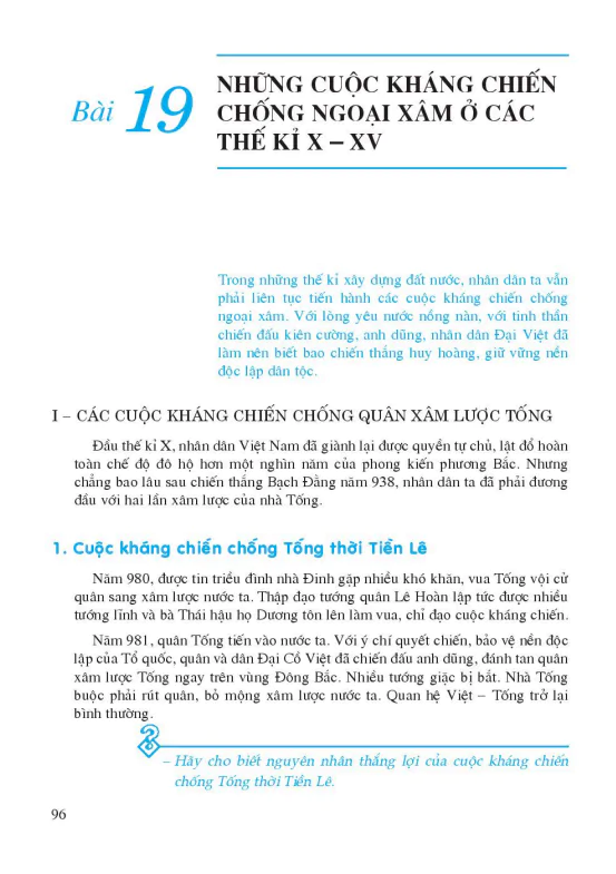 Bài 19: Những cuộc kháng chiến chống ngoại xâm ở các thế kỉ X-XV