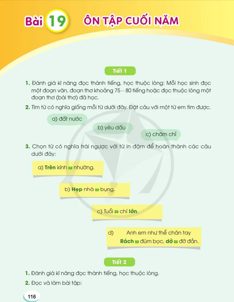 Bài 19: Ôn Tập Cuối Năm
