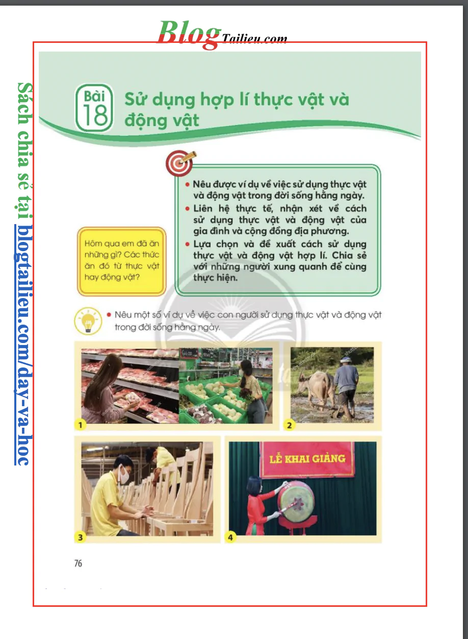 Bài 18: Sử dụng hợp lý động vật và thực vật 