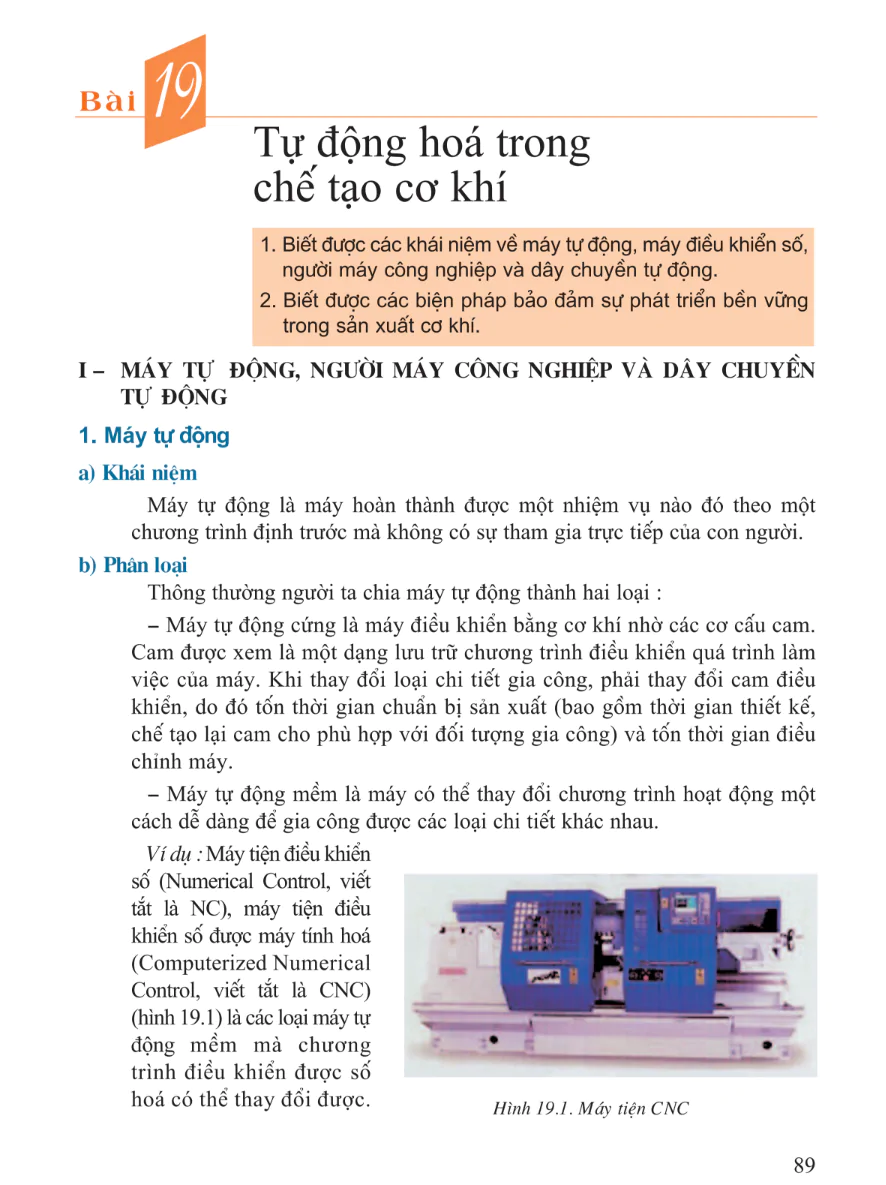 Bài 19: Tự Động Hóa Trong Chế Tạo Cơ Khí