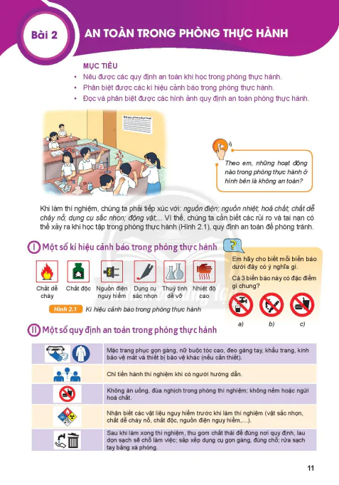 Bài 2: AN TOÀN TRONG PHÒNG THỰC HÀNH