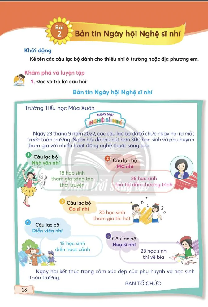 Bài 2: Bản tin Ngày hội nghệ sĩ nhí
