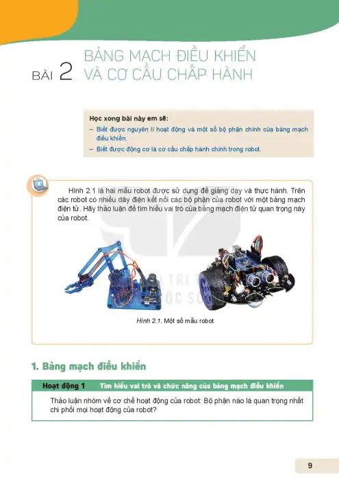 Bài 2: Bảng Mạch Điều Khiển Và Cơ Cấu Chấp Hành