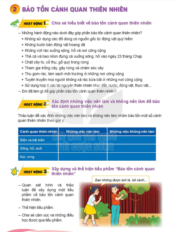 Bài 2: BẢO TỒN CẢNH QUAN THIÊN NHIÊN