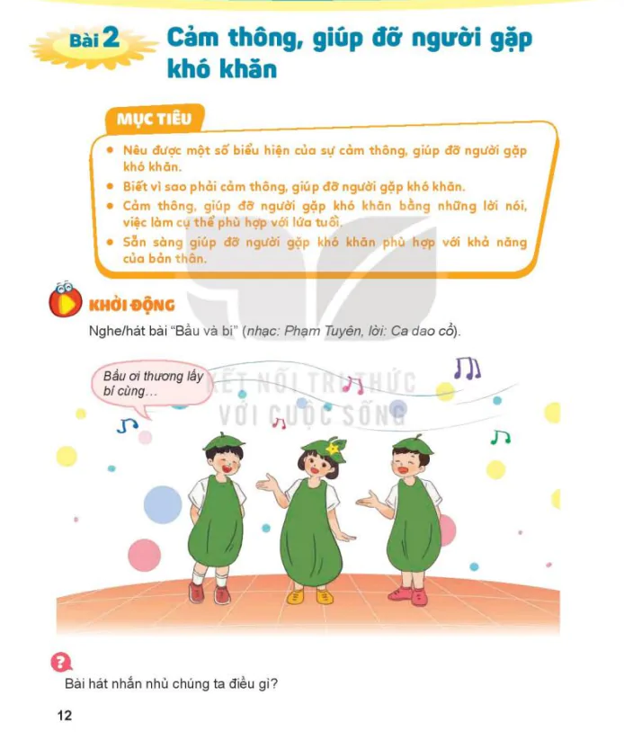 Bài 2: Cảm Thông, Giúp Đỡ Người Gặp Khó Khăn