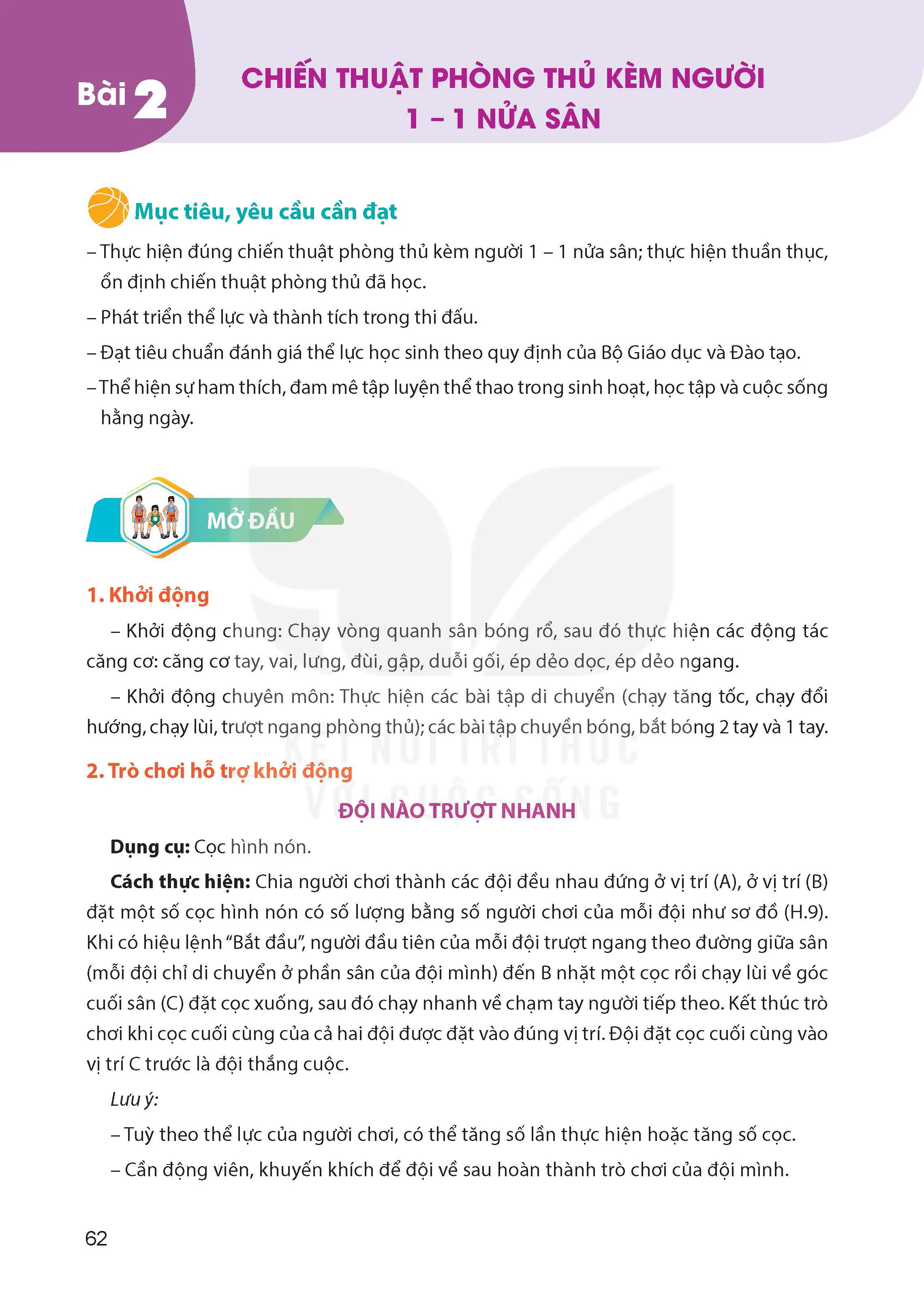 Bài 2. Chiến thuật phòng thủ kèm người 1 - 1 nửa sân