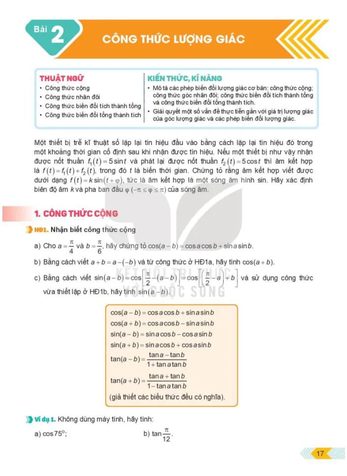 Bài 2: Công thức lượng giác