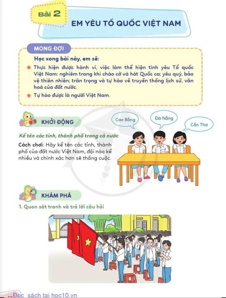 Bài 2: Em yêu Tổ quốc Việt Nam