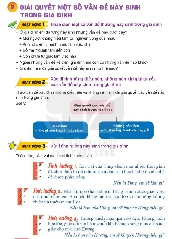 Bài 2: GIẢI QUYẾT MỘT SỐ VẪN ĐỀ NÀY SINH TRONG GIA ĐÌNH