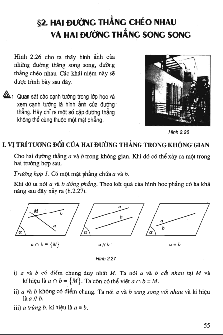 Bài 2: Hai đường thẳng chéo nhau và hai đường thẳng song song