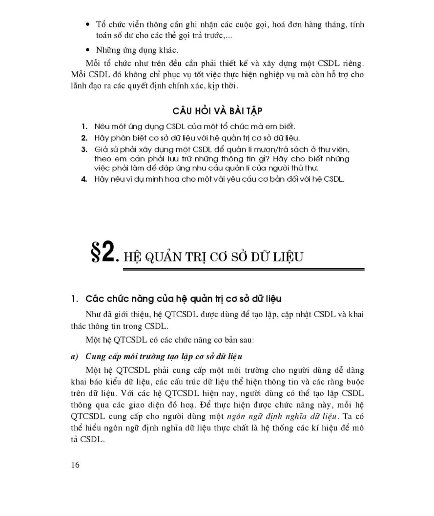 Bài 2: Hệ Quản Trị Cơ Sở Dữ Liệu