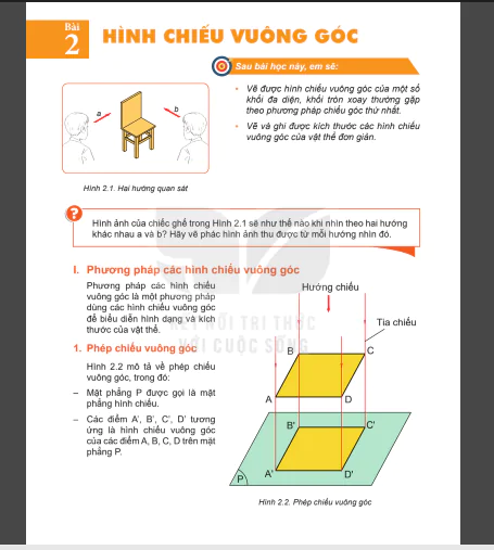 Bài 2:  Hình chiếu vuông góc