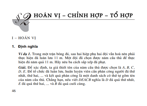 Bài 2: Hoán vị - Chỉnh hợp - Tổ hợp